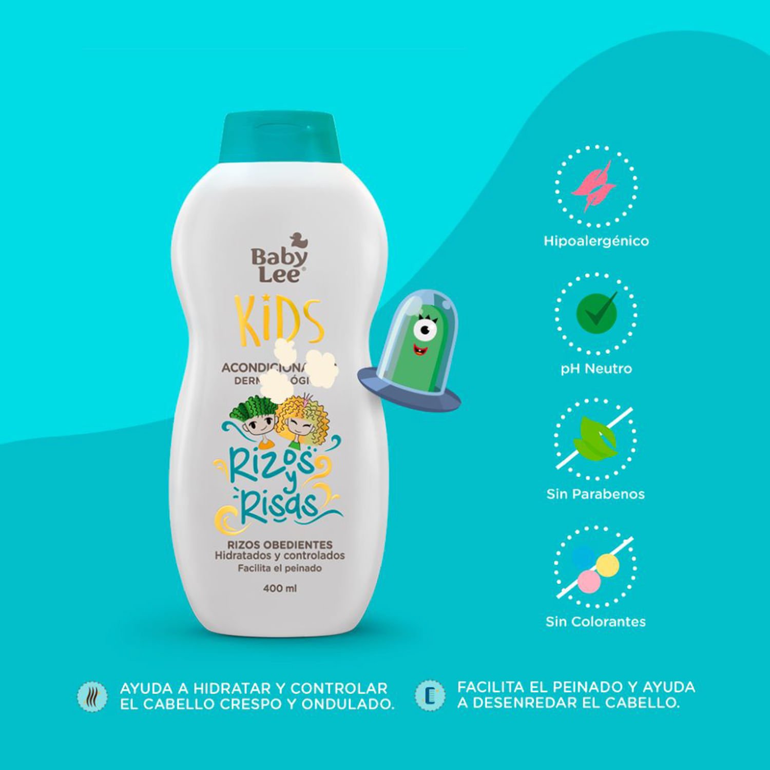 Acondicionador Baby Lee Rizos y Risas Frasco 400 ml - Image 2