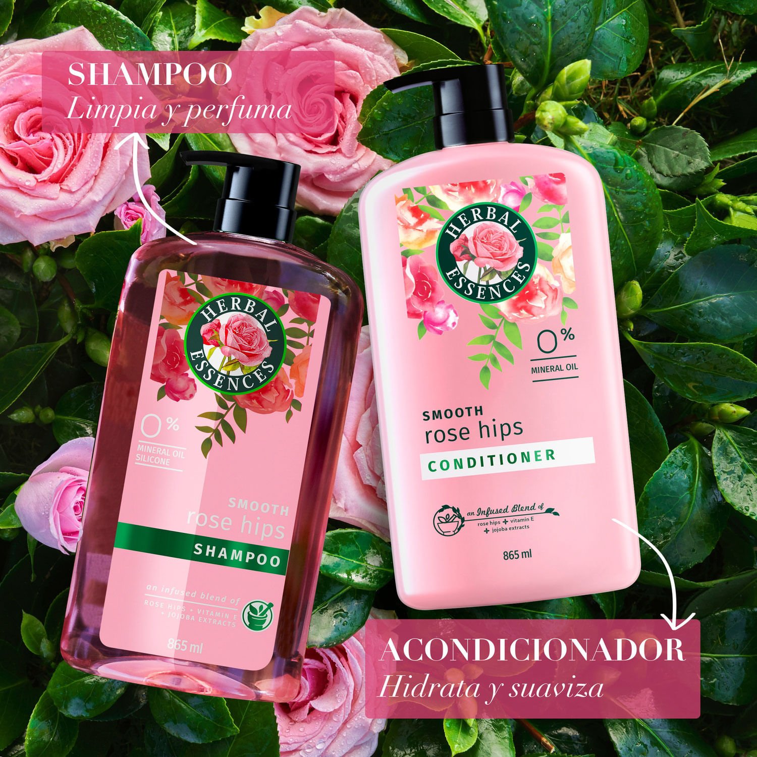 Acondicionador Herbal Essences Suavidad Rosa Mosqueta 865 ml - Image 5