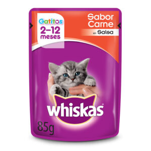 Alimento Húmedo Gatito Whiskas Salsa Carne 85 g