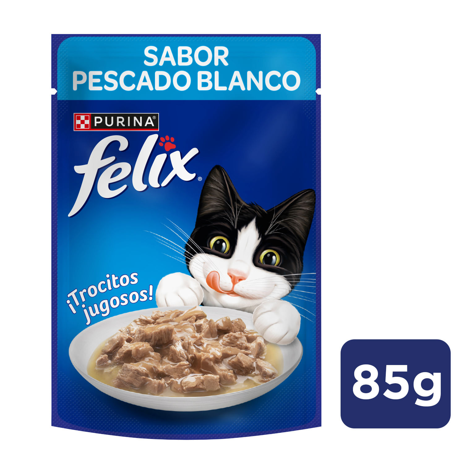 Alimento Húmedo Gato Felix Sabor Pescado Blanco Sobre 85 g