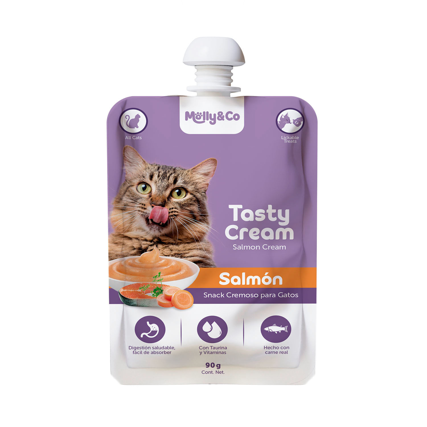 Alimento Húmedo Gato Molly & Co Crema Salmón 90 g - Image 2