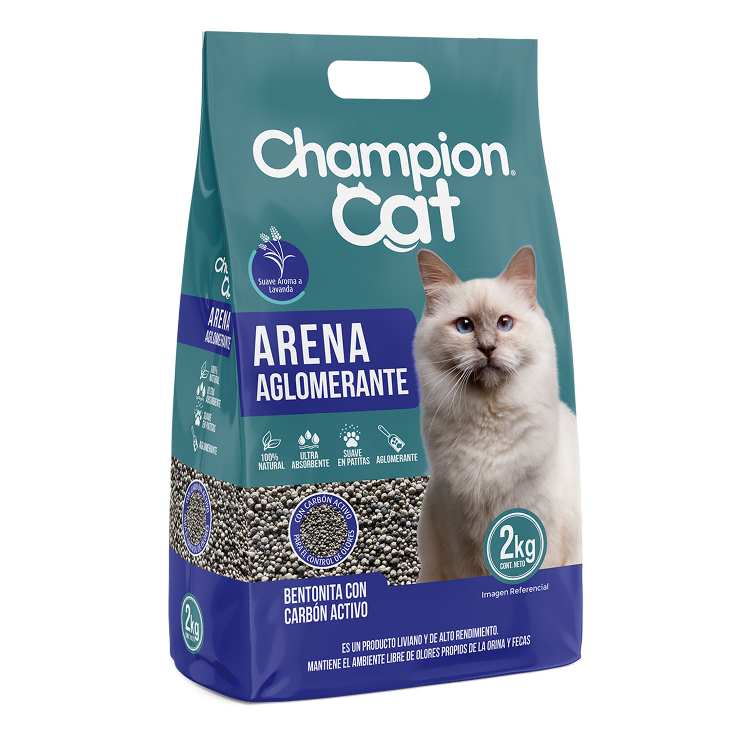 Arena Bentonita con Carbón Champion Cat 2 kg