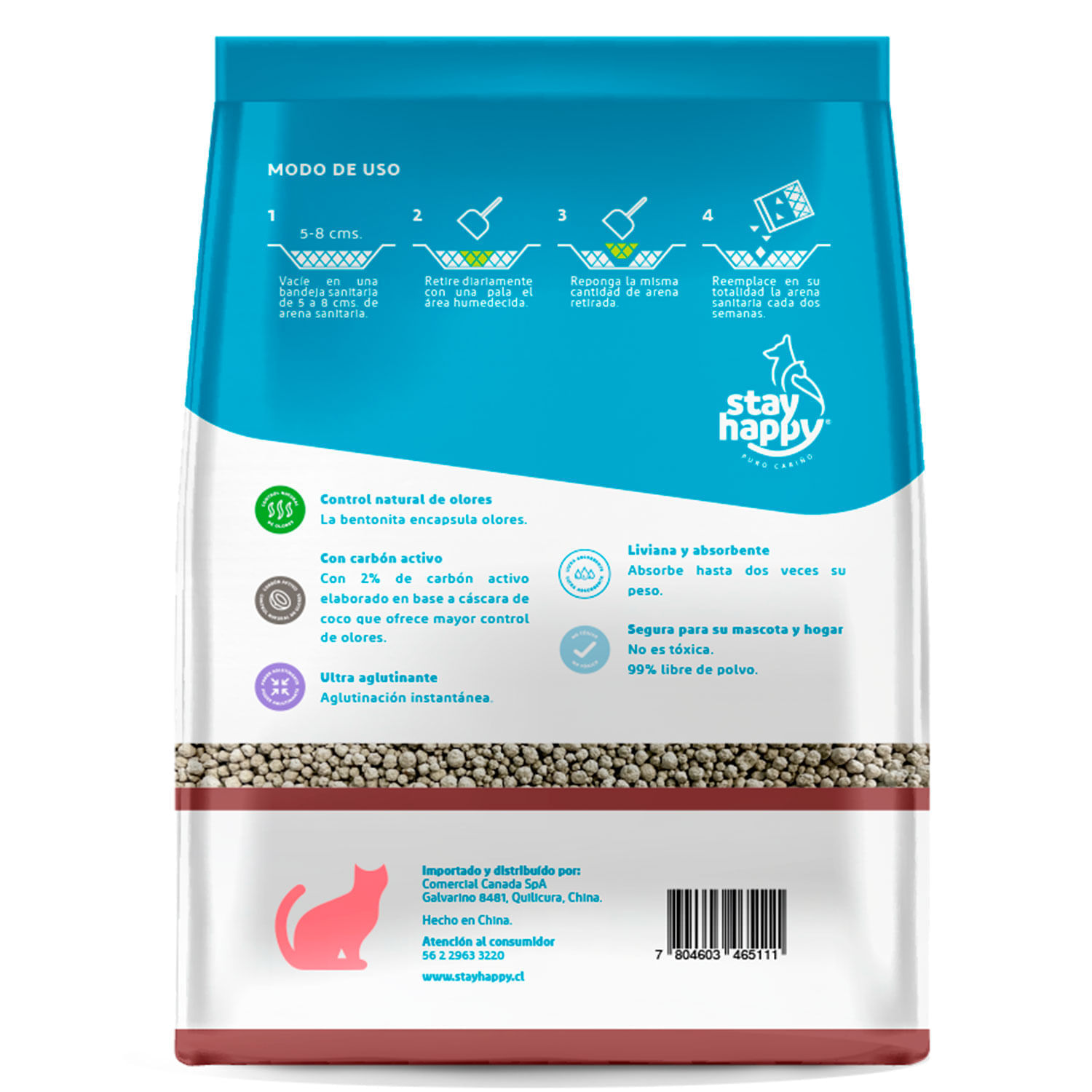 Arena Sanitaria Stay Happy Aglutinante Aroma Café 2 kg - Image 2