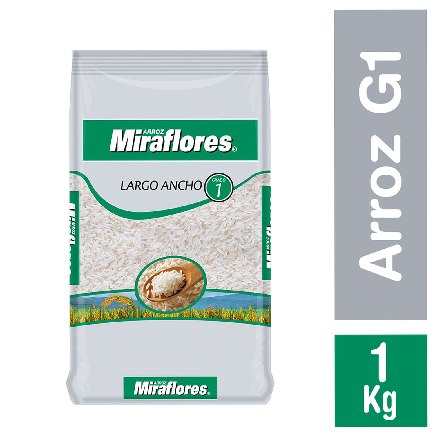 Arroz Grado 1 Miraflores Grano Largo y Ancho 1 kg