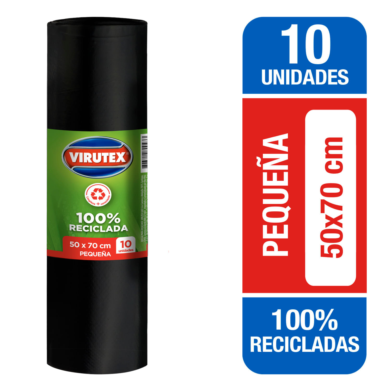 Bolsa de Basura Virutex Bio Pequeña 50 x 70 cm 10 un.
