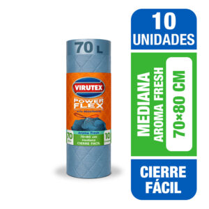 Bolsa de Basura Virutex Flex Cierre Fácil 70 x 80 cm 10 un.