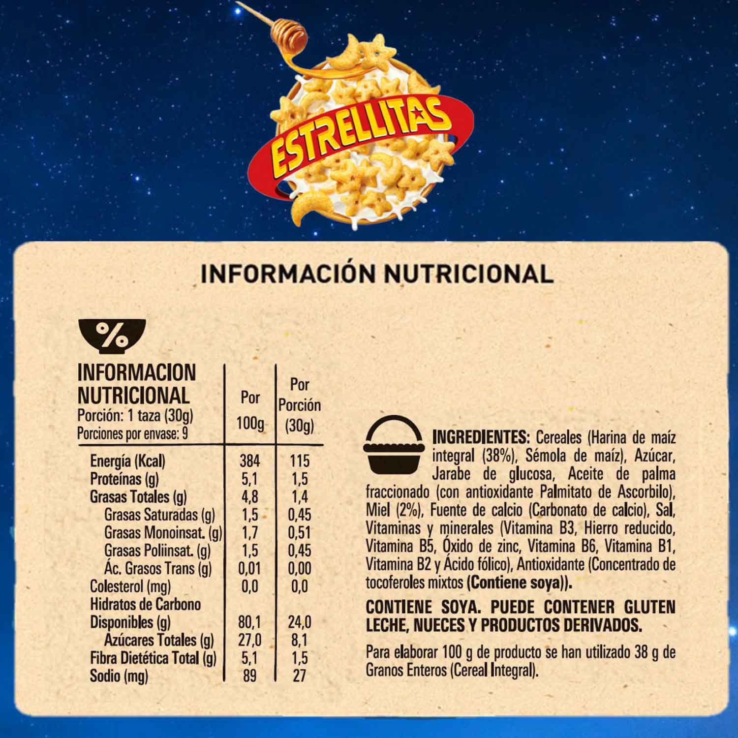 Cereal Estrellitas con Un Toque de Miel 30 g - Image 2