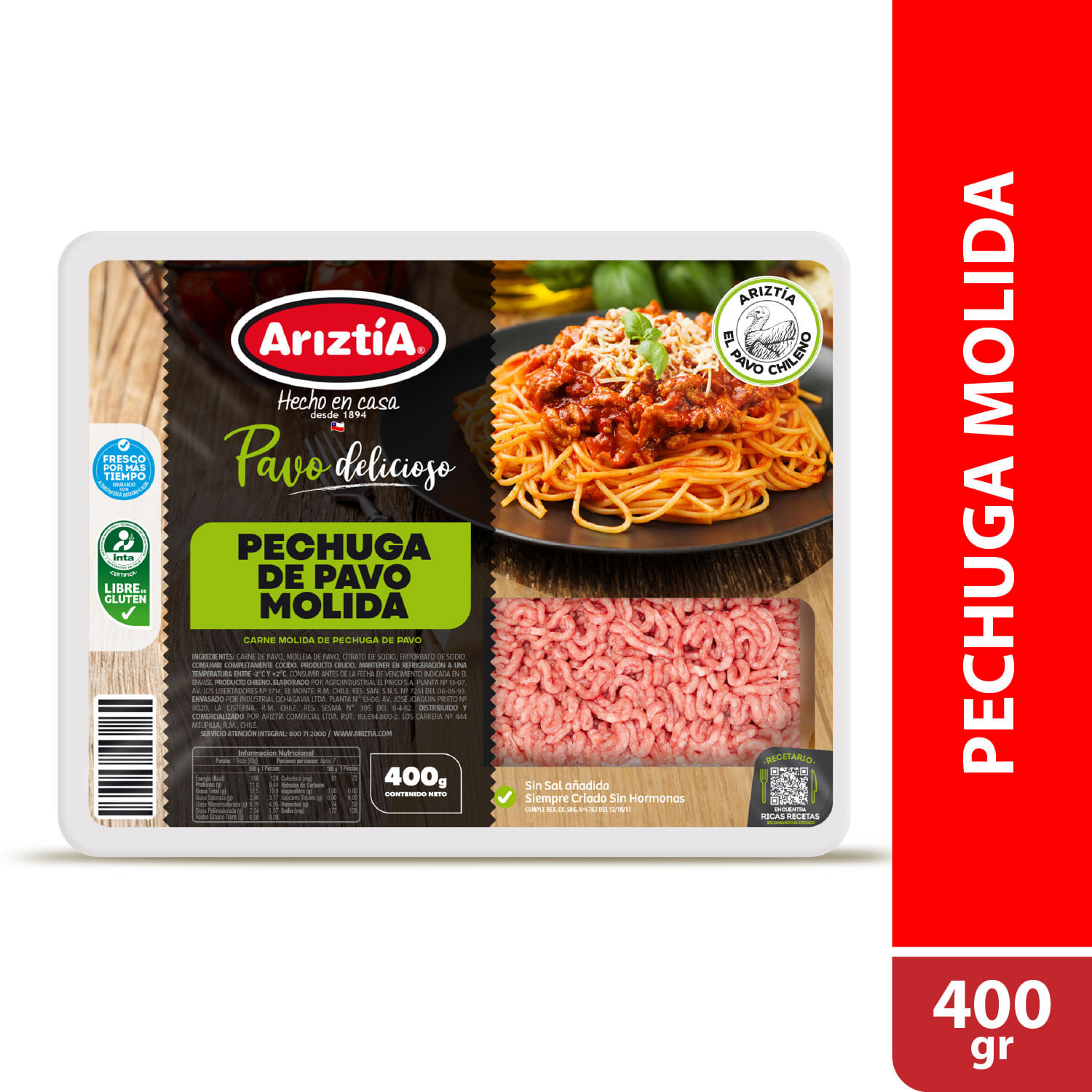 Carne Molida Ariztía Pechuga Pavo 400 g
