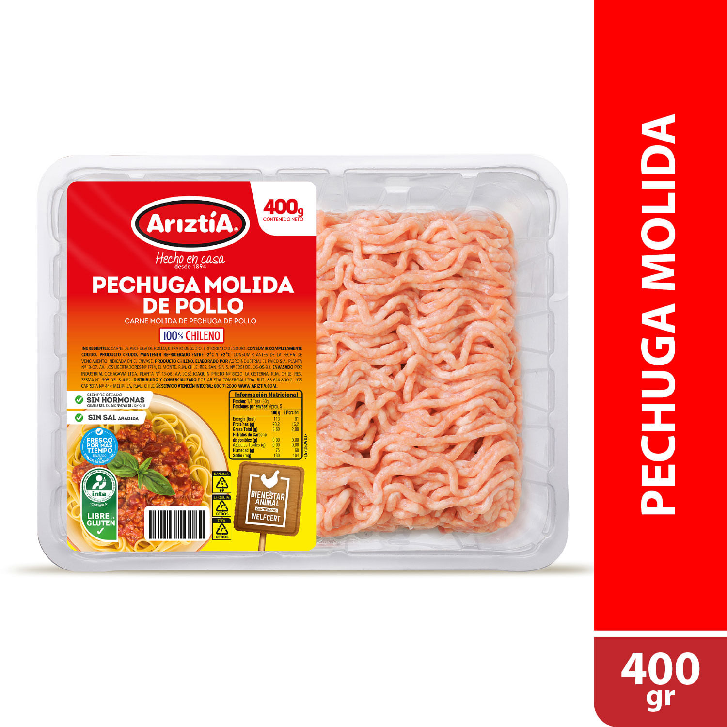 Carne Molida Ariztía Pechuga de Pollo 400 g