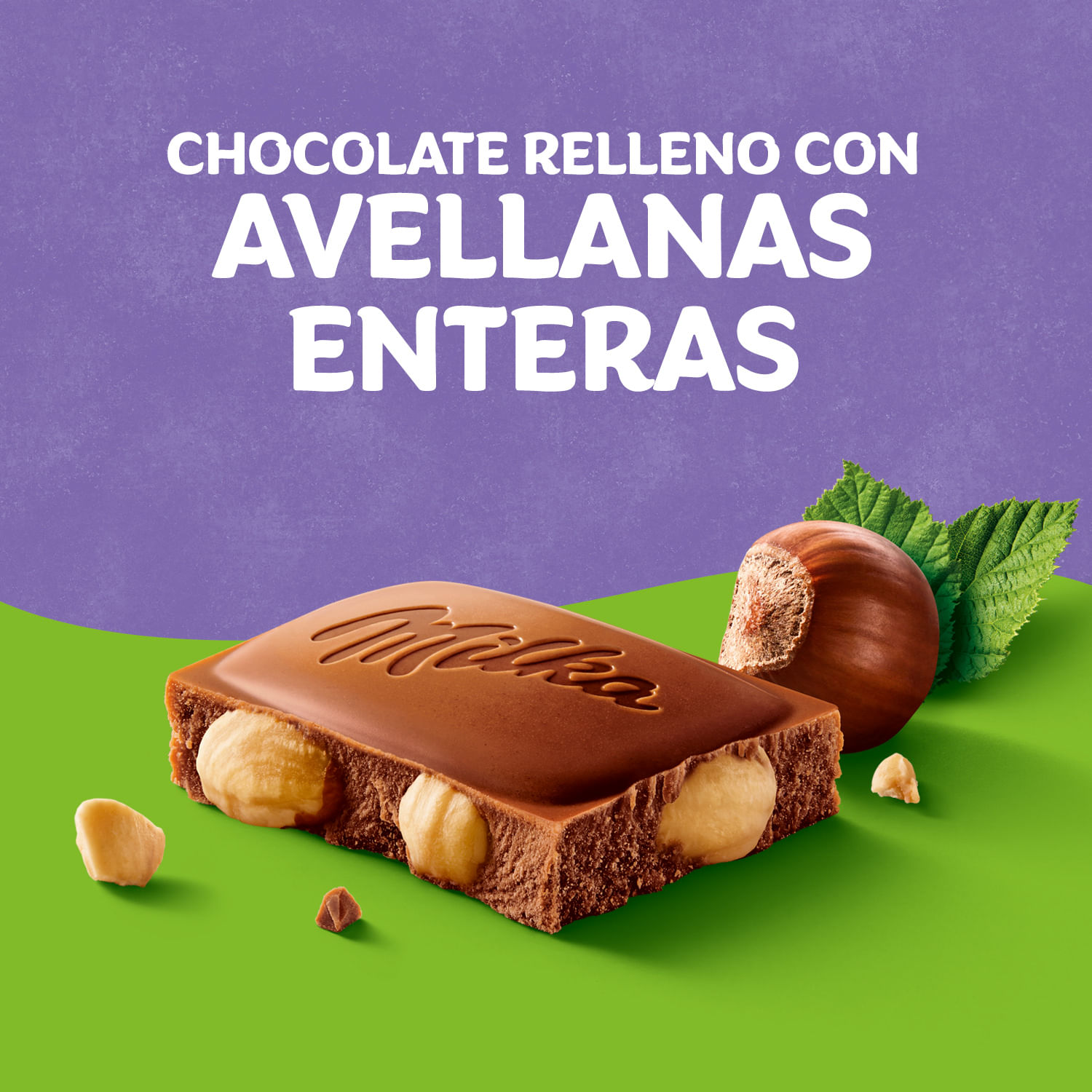 Chocolate Milka Relleno con Avellanas Enteras 95 g - Image 3