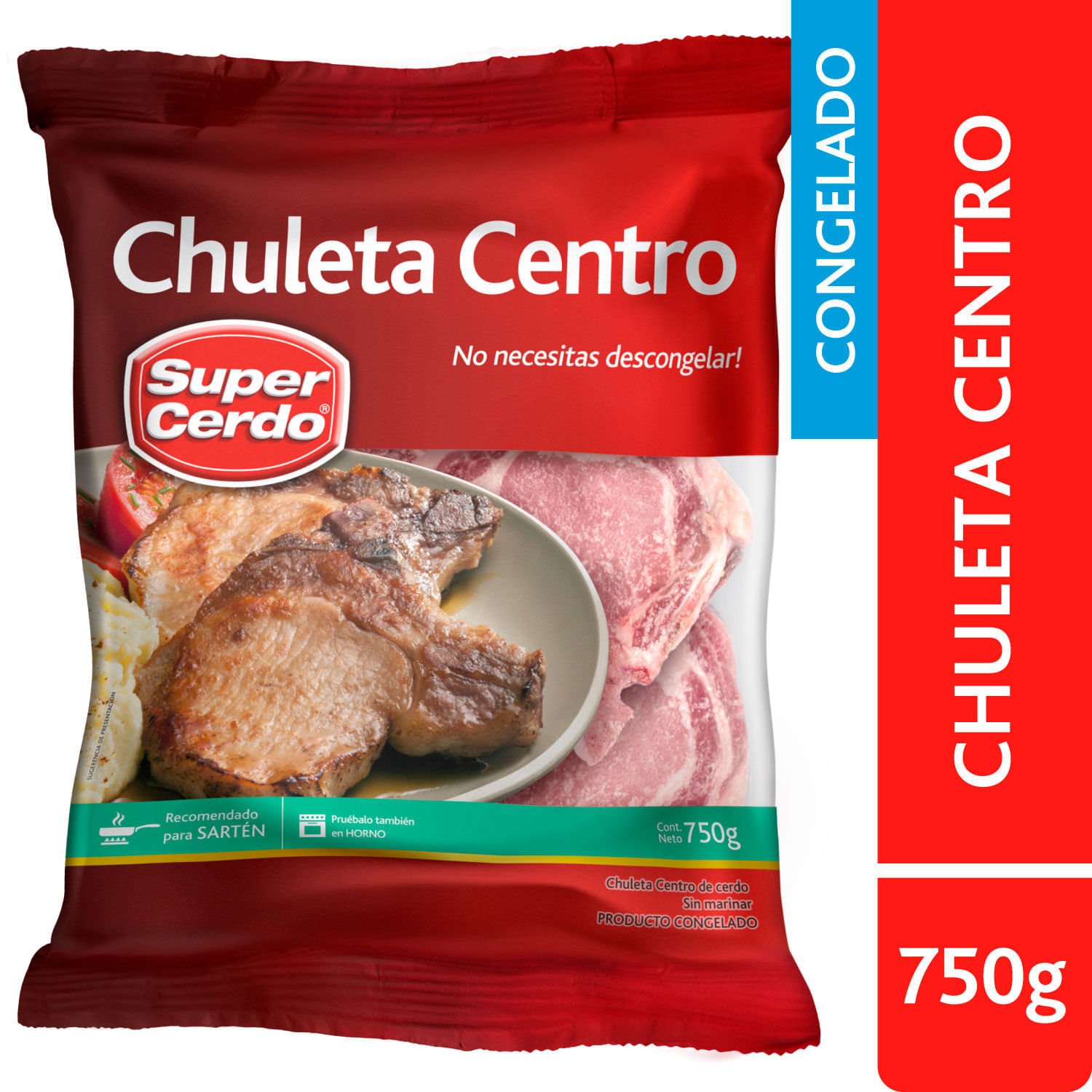 Chuleta Centro Congelada Super Cerdo 750 G