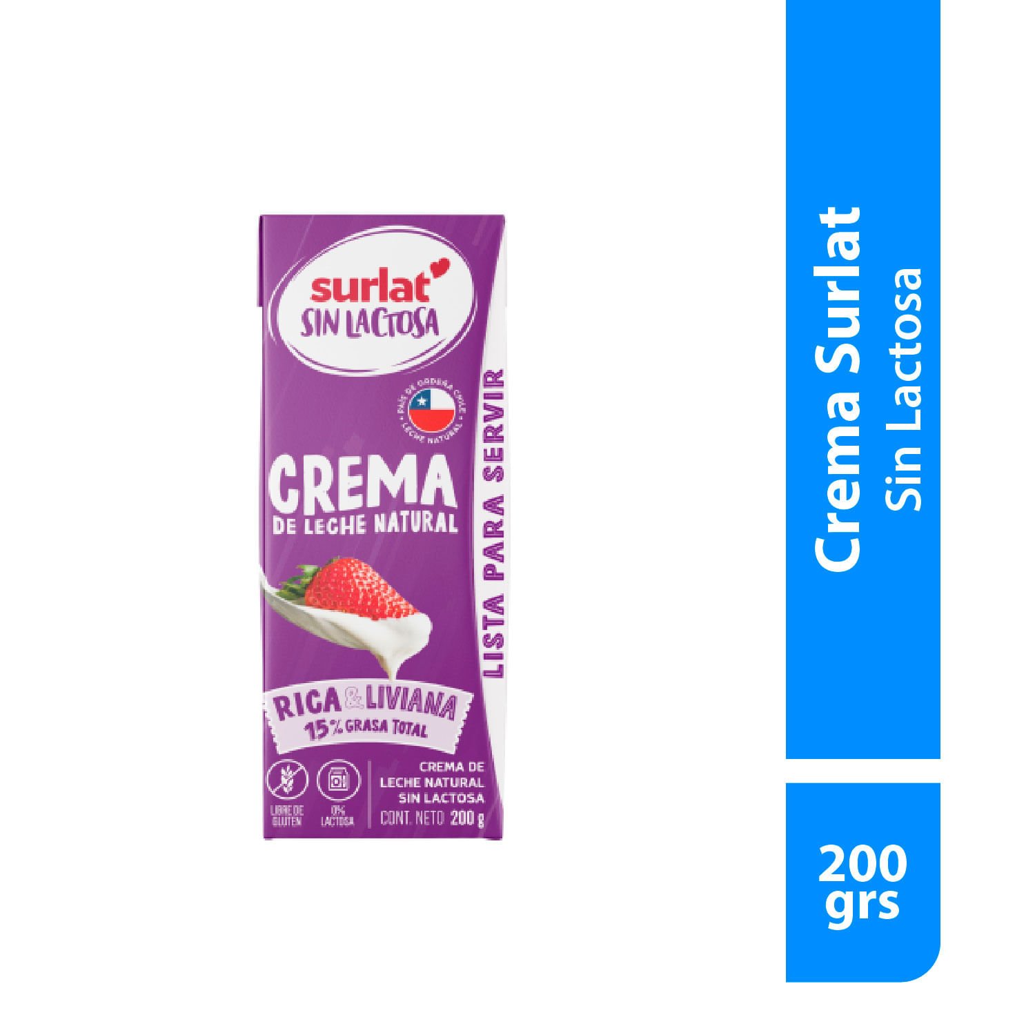 Crema Sin Lactosa Surlat Minibrik 15% Materia Grasa 200 ml