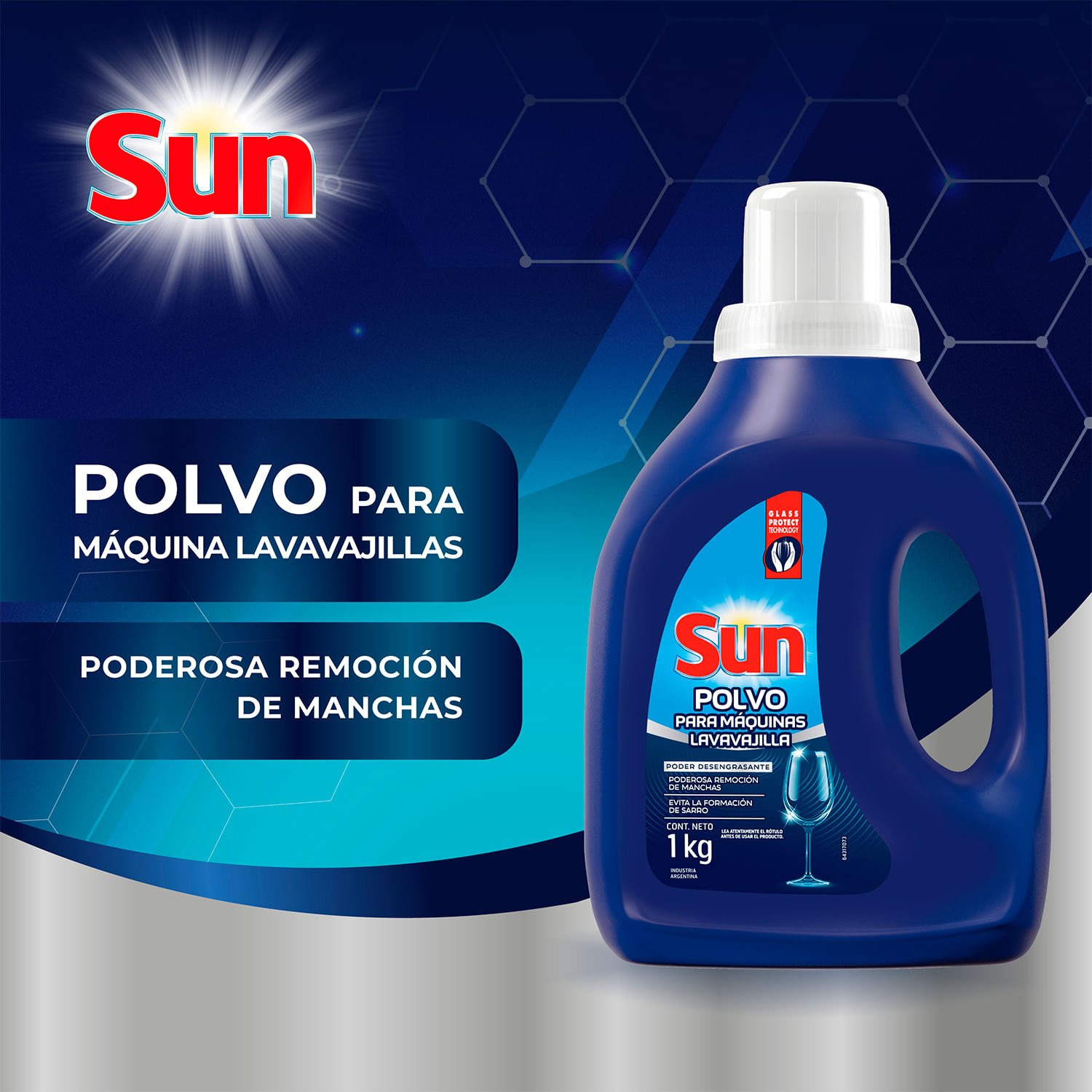 Detergente Lavavajilla Sun Polvo Máquina Botella 1 kg - Image 5