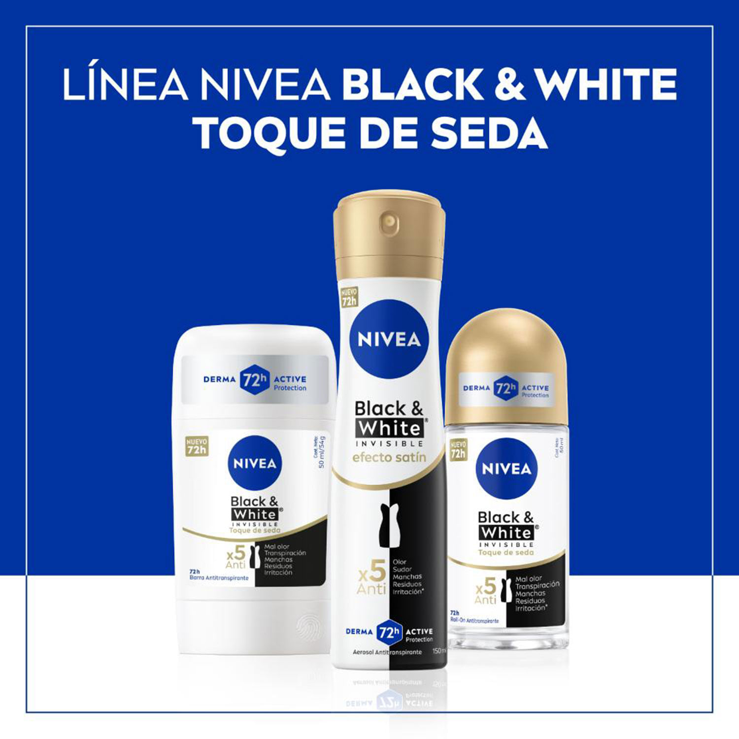 Desodorante Spray Nivea Black & White Toque Seda 150 ml - Image 5