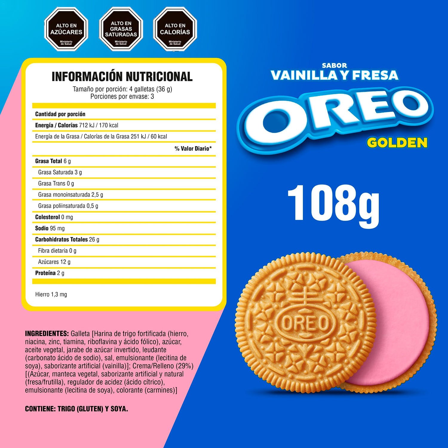Galletas Dulces Oreo Rollo Sabor Frutilla 108 g - Image 5