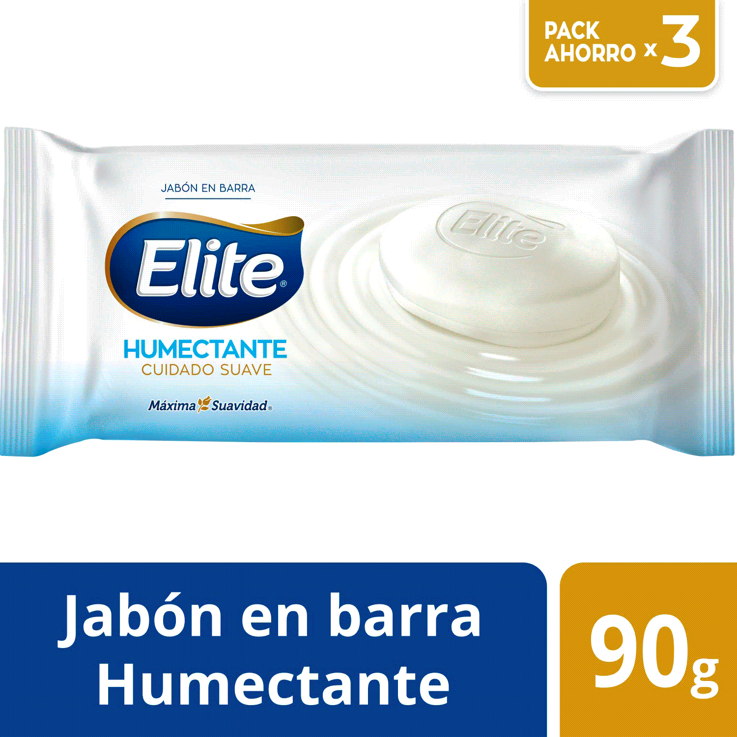 Jabón Barra Elite Humectante 90 g 3 un.