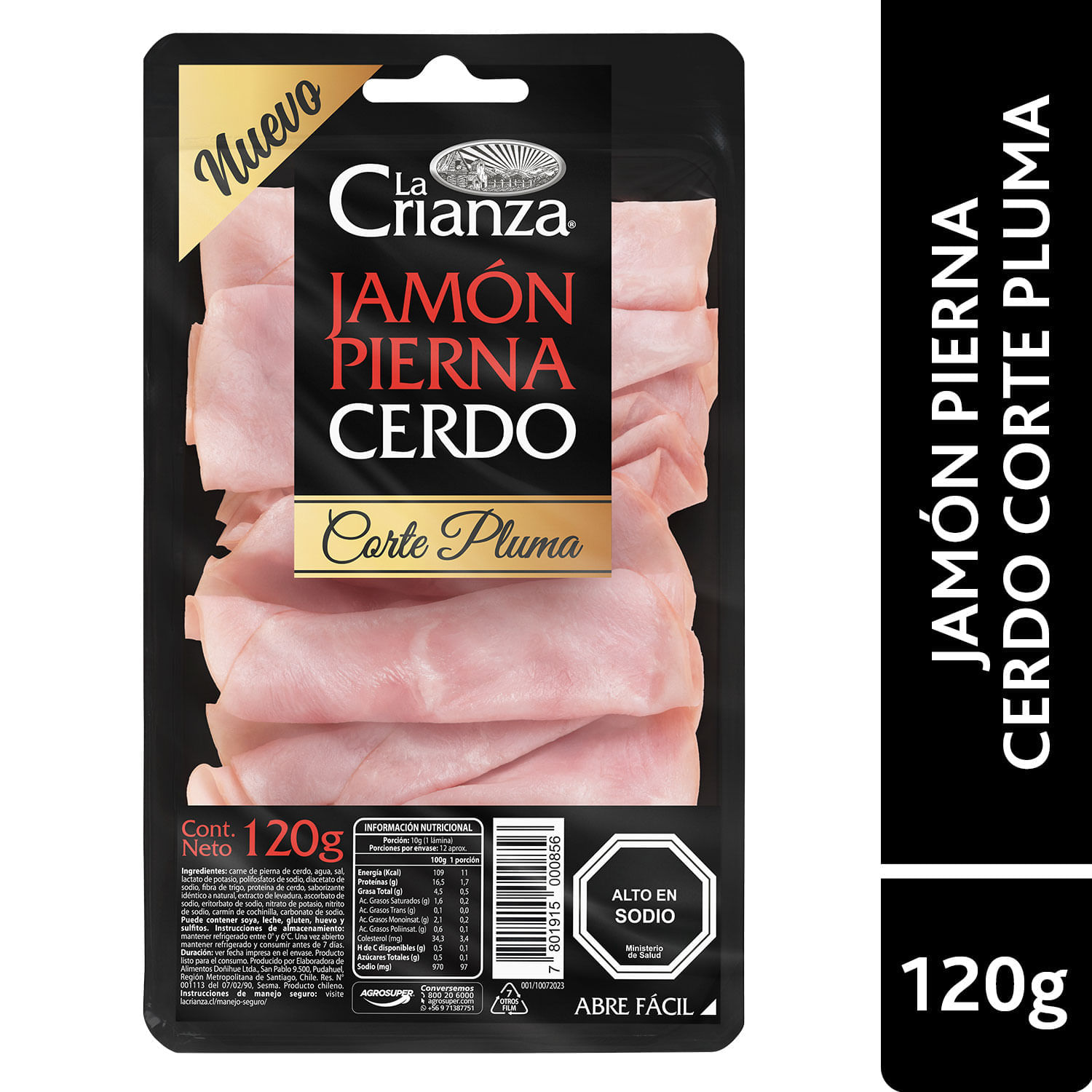 Jamón Pierna Cerdo La Crianza Corte Pluma 120 g