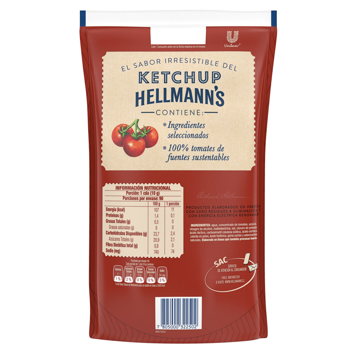 Kétchup Hellmann's Doypack 900 g - Image 4