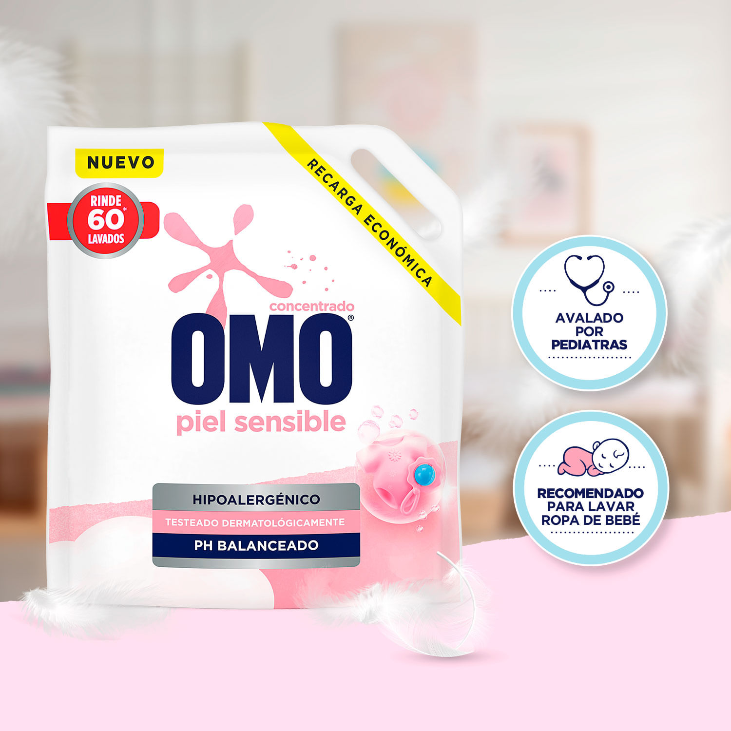 Detergente Líquido Omo Piel Sensible Doypack 3 L - Image 5