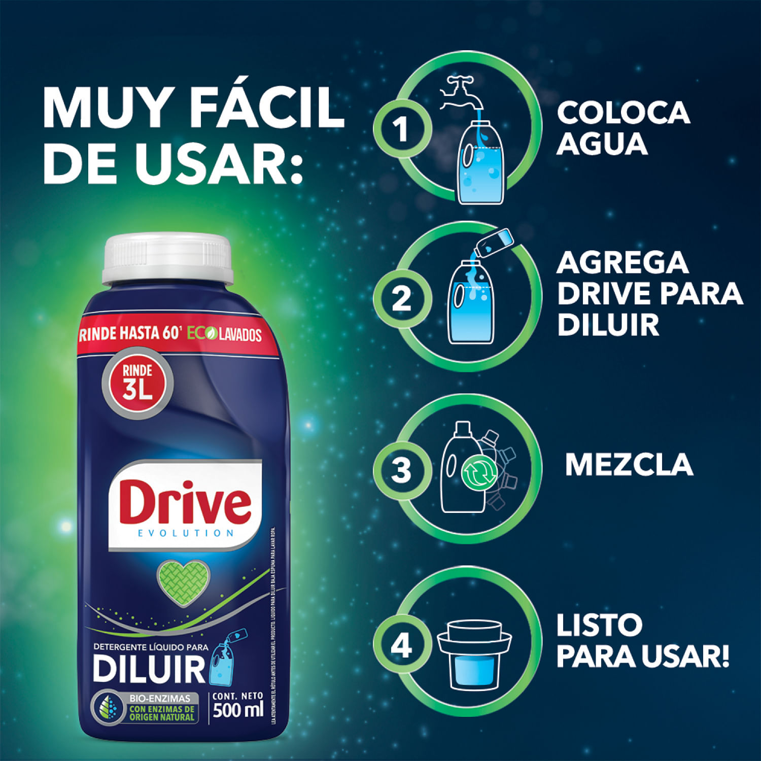 Pack 2 un. Detergente para Preparar Drive 500 ml - Image 3