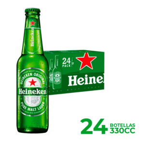 Pack 24 un. Cerveza Heineken Lager 5.0° 330 cc