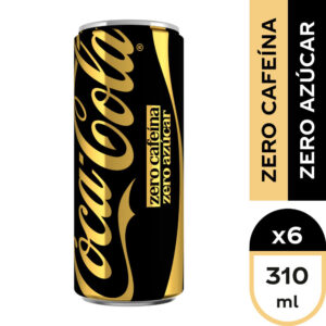 Pack 6 un. Bebida Coca-Cola Zero Cafeína Zero Azúcar Lata 310 ml