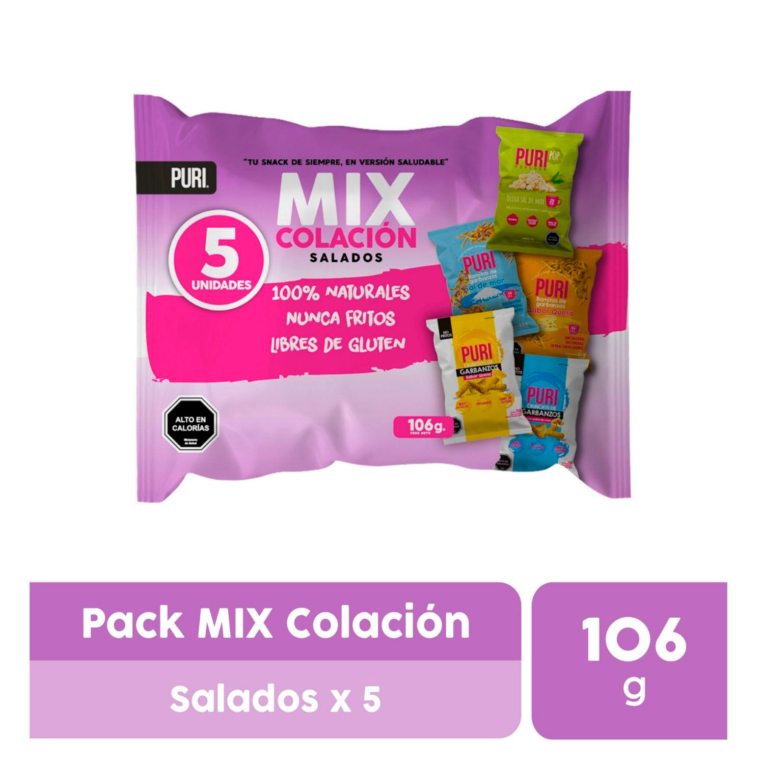 Pack Colación Purisnacks Mix Salados 106 g