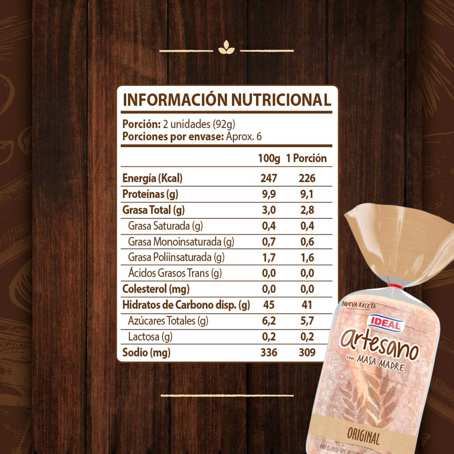 Pan Molde Ideal Blanco Artesano Masa Madre 550 g - Image 4