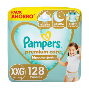 Pañales Pampers Premium Care 14-18 kg Talla XXG 128 un.