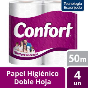 Papel Higiénico Confort Doble Hoja 50 m 4 un.