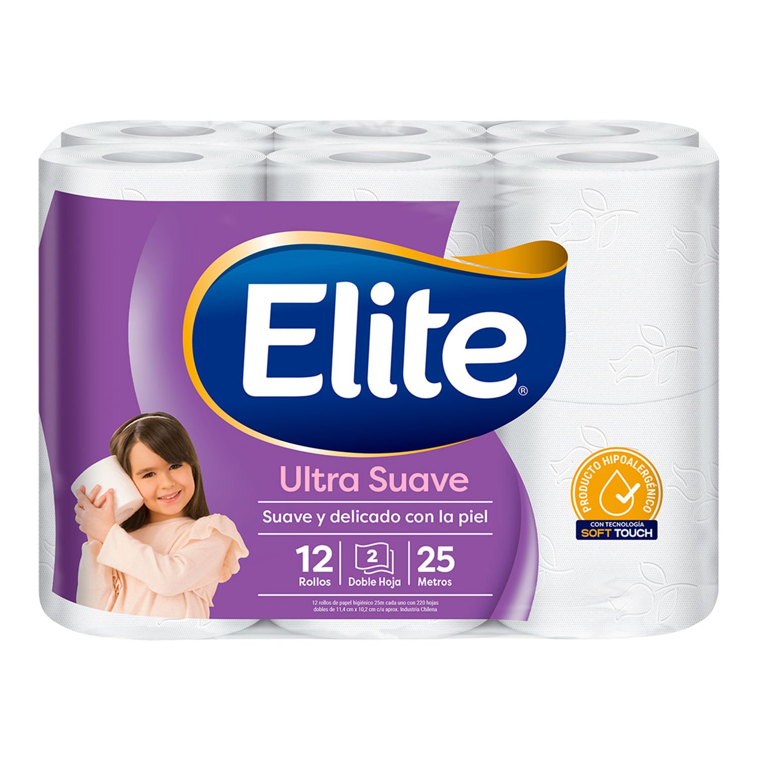 Papel Higiénico Elite Ultra Suave Doble Hoja 25 m 12 un. - Image 2
