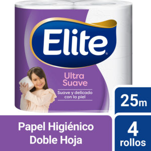Papel Higiénico Elite Ultra Suave Doble Hoja 25 m 4 un.