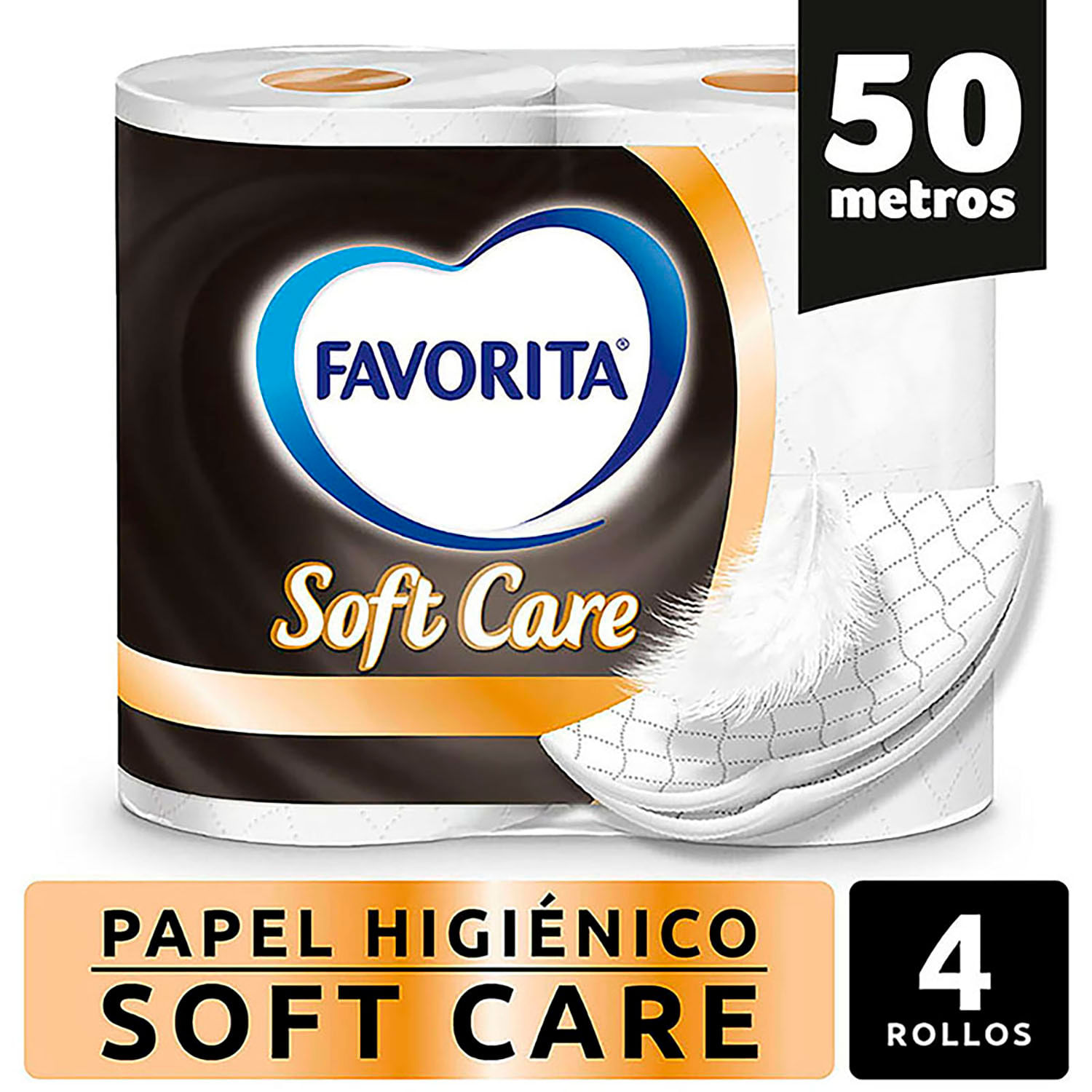 Papel Higiénico Favorita Soft Care Doble Hoja 50 m 4 un.