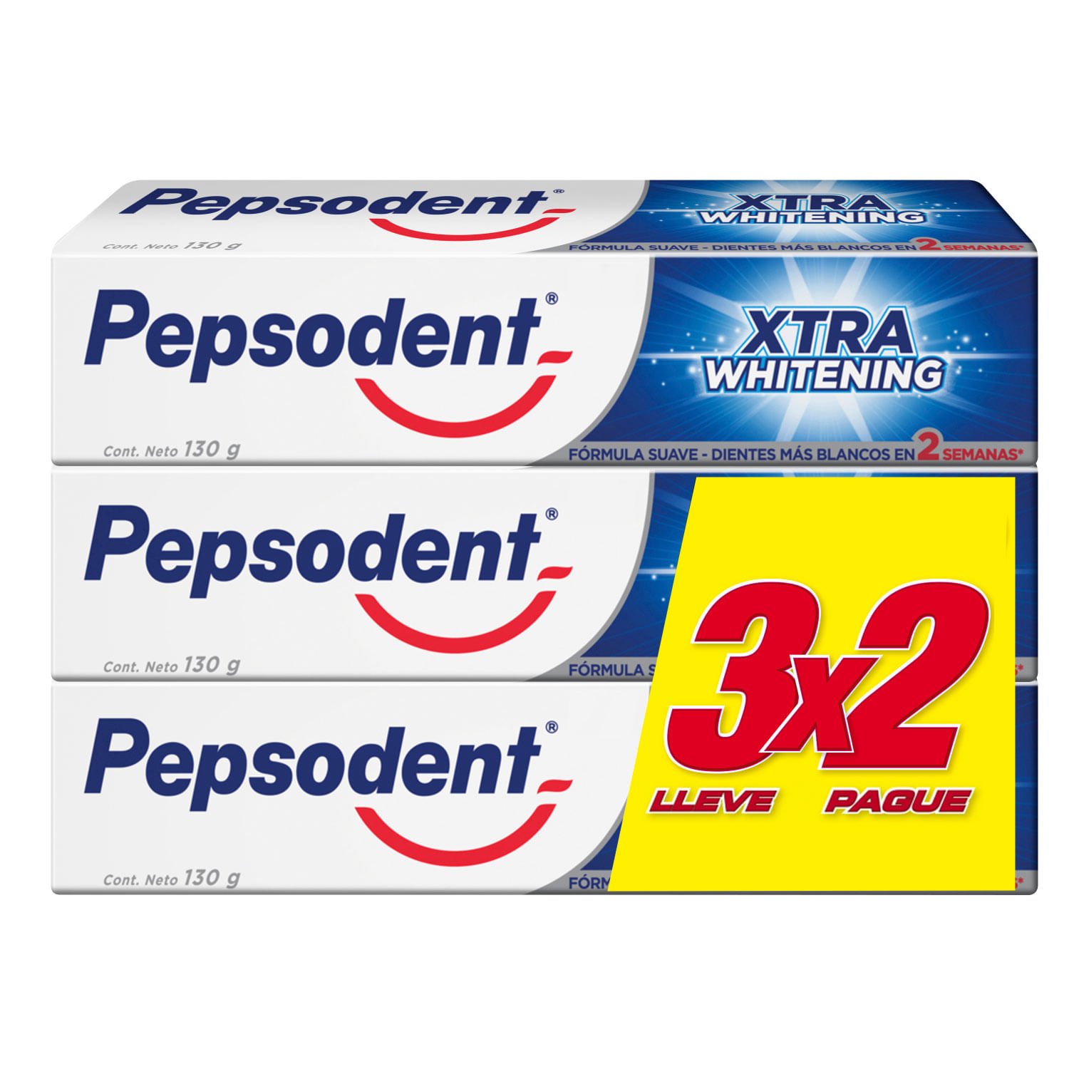 Pasta Dental Pepsodent Xtra Whitening 3 un. 130 g - Image 2