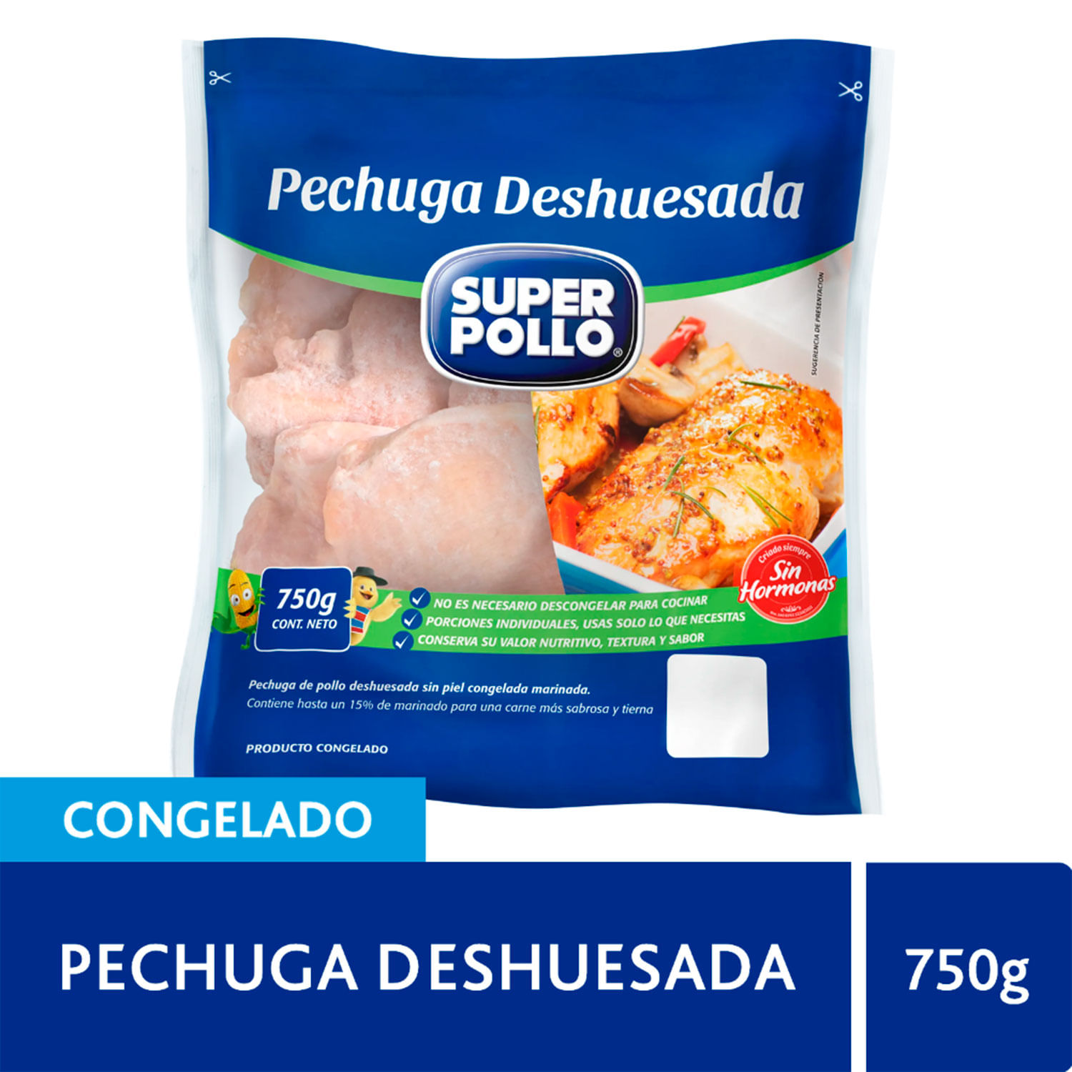 Pechuga de Pollo Deshuesada 750 g
