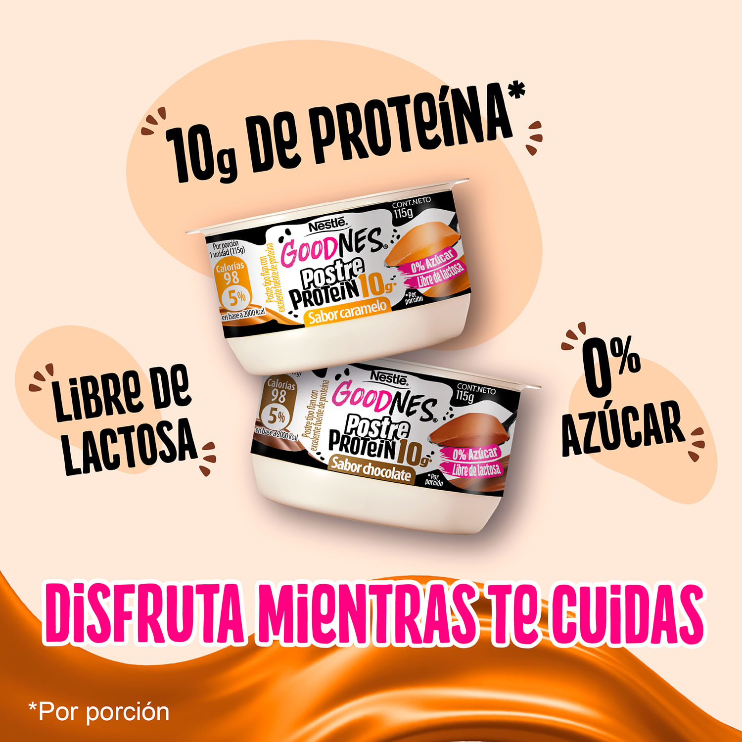 Postre Nestlé Goodnes Protein Caramelo 115 g - Image 2