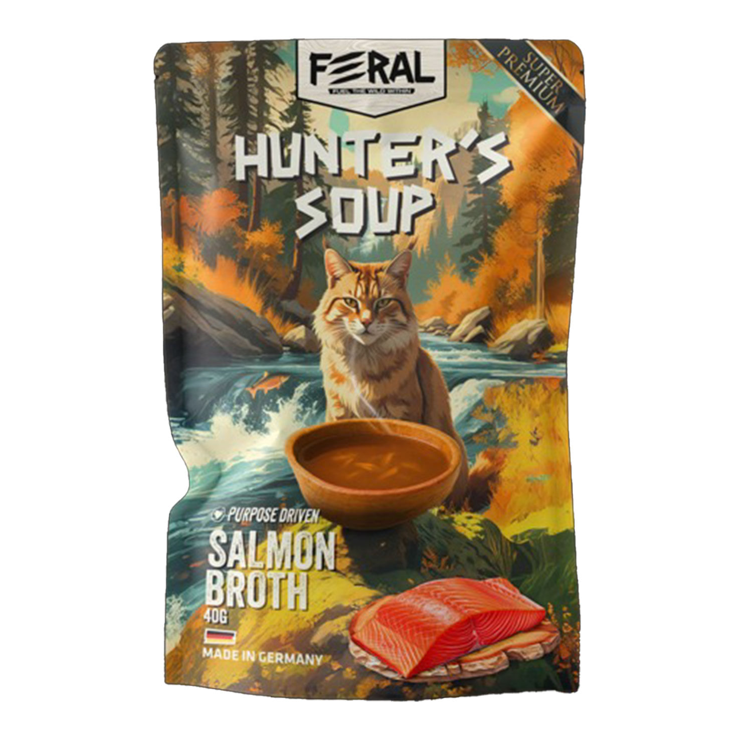 Sopa Gato Feral Salmón Pouch 40 g