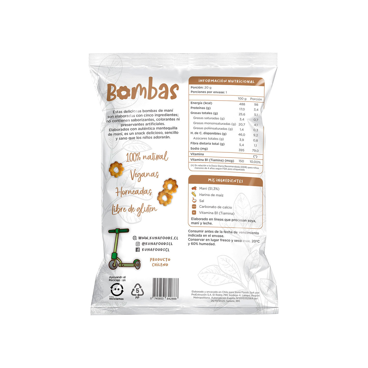 Suflé Kuna Foods Bombas Maní 20 g - Image 3