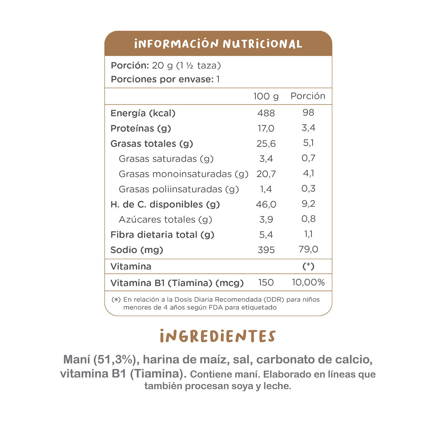 Suflé Kuna Foods Bombas Maní 20 g - Image 4