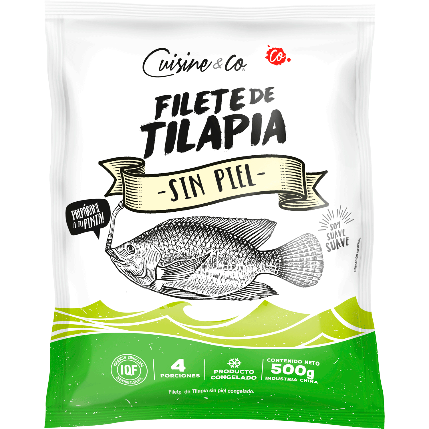 Tilapia Sin Piel Congelada 500 g