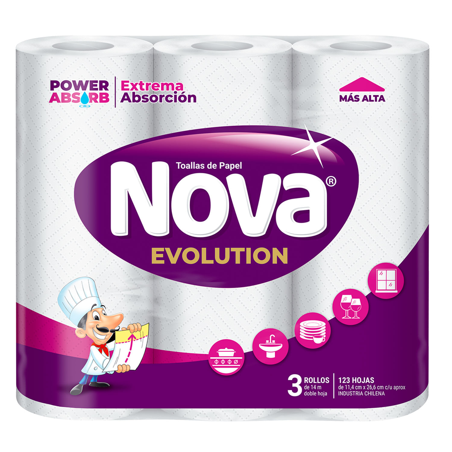 Toalla de Papel Nova Evolution Absorb 14 m 3 un. - Image 2
