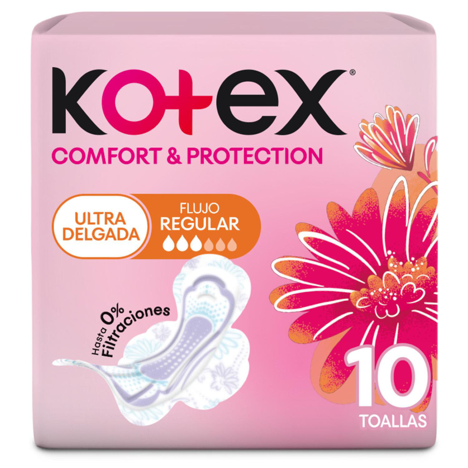 Toallas Higiénicas Kotex Ultra Delgada 10 un.