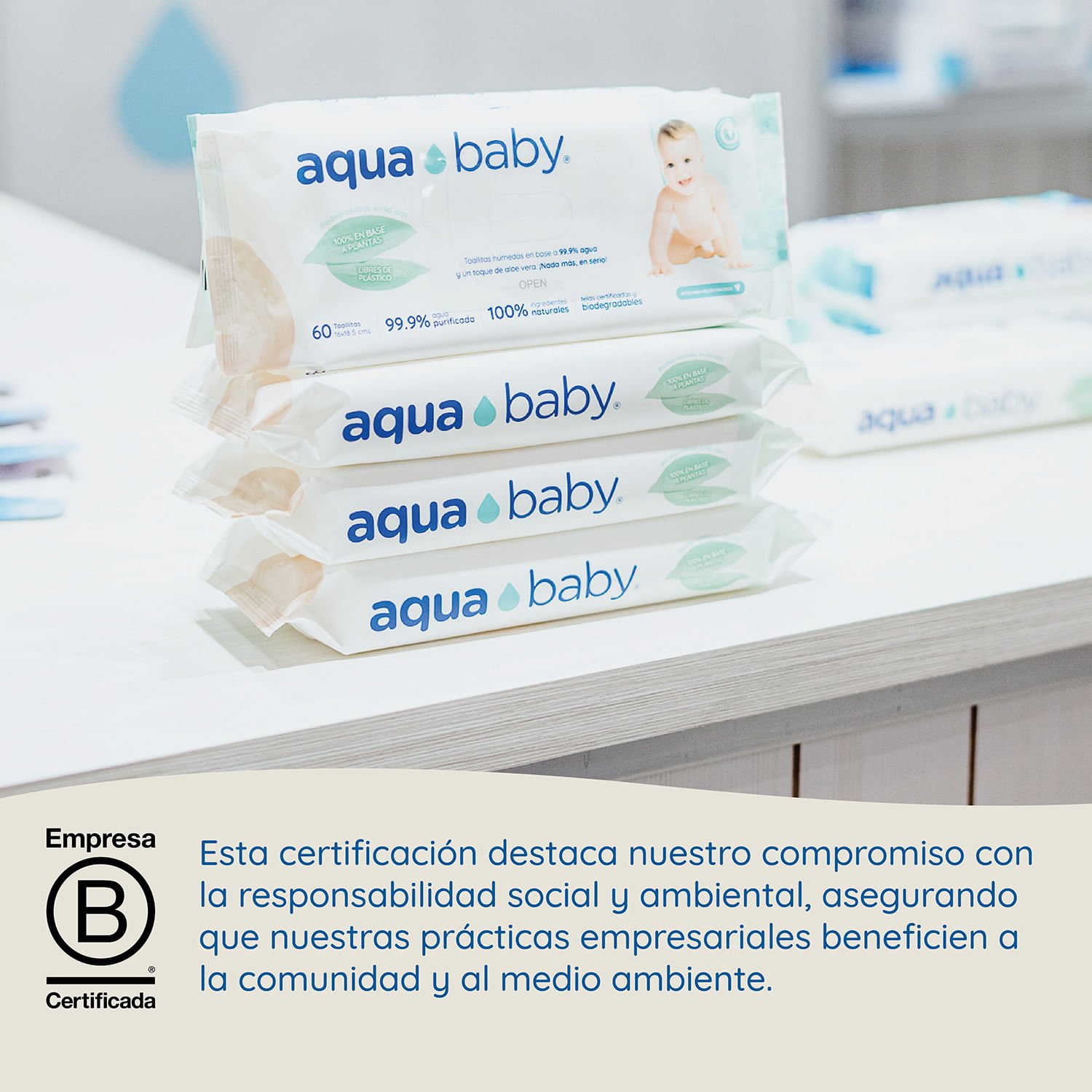Toallas Húmedas Aqua Baby Biodegradables 240 un. - Image 4