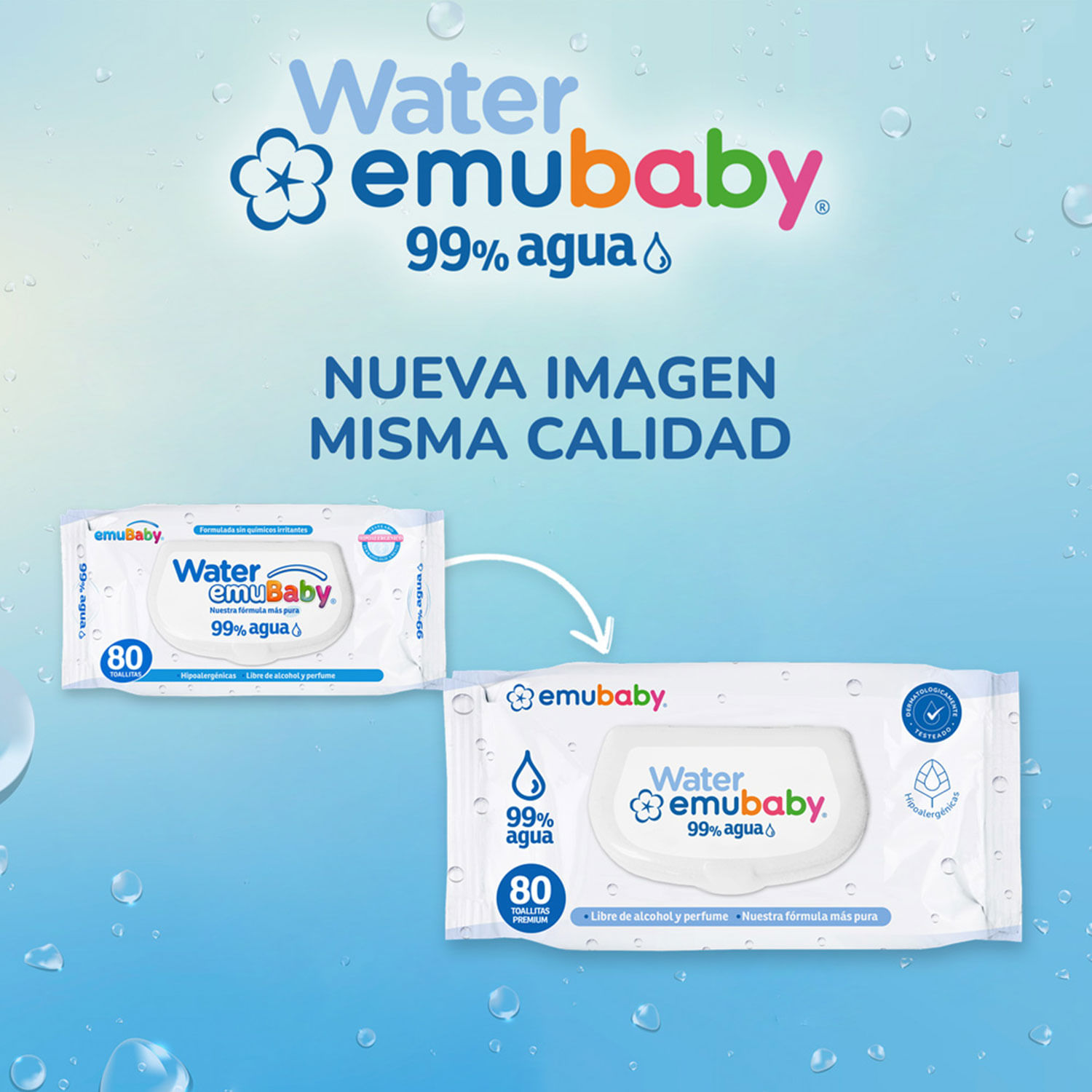 Toallas Húmedas Emubaby Water 90 un. - Image 2
