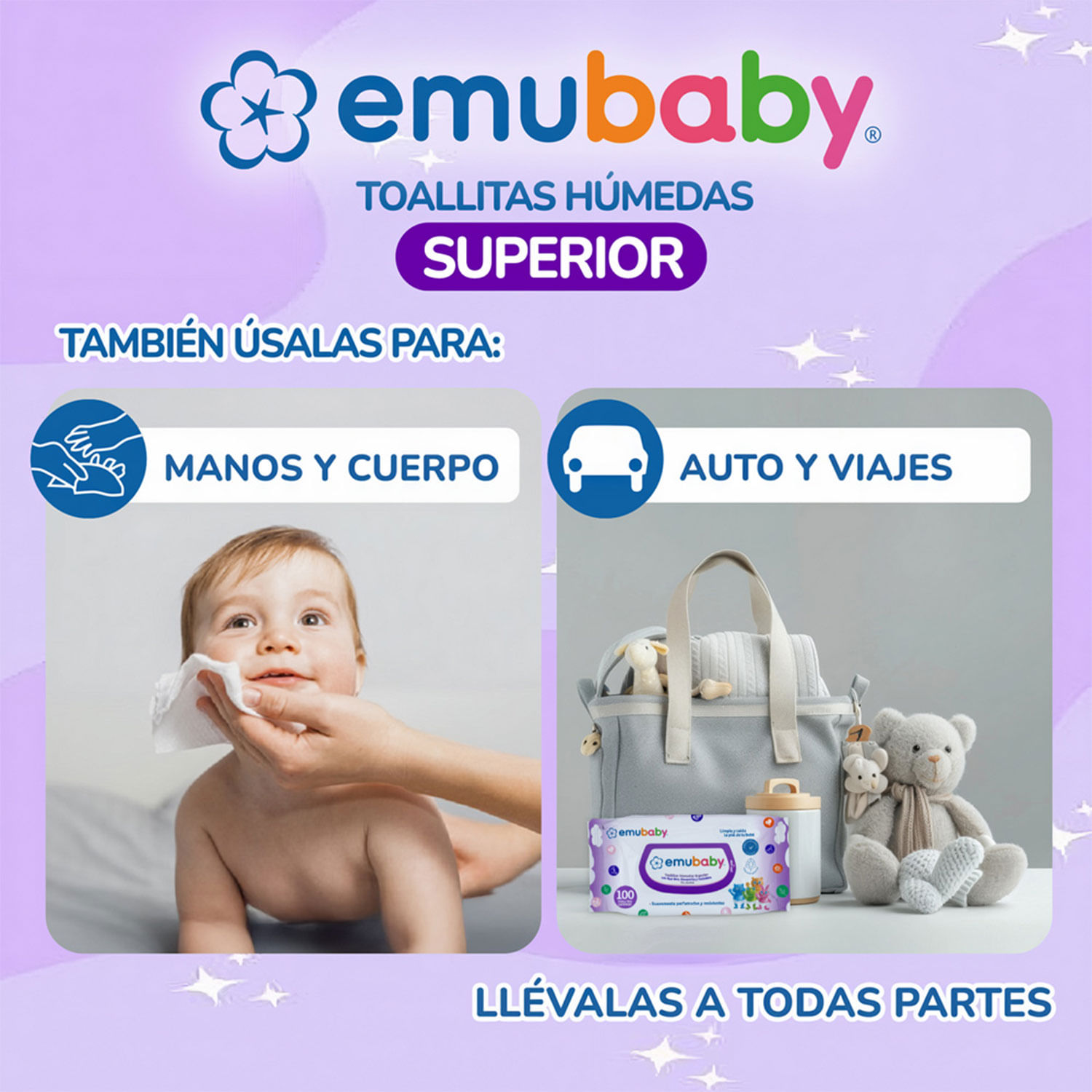Toallas Húmedas Superior Emubaby 3x50 un. - Image 3