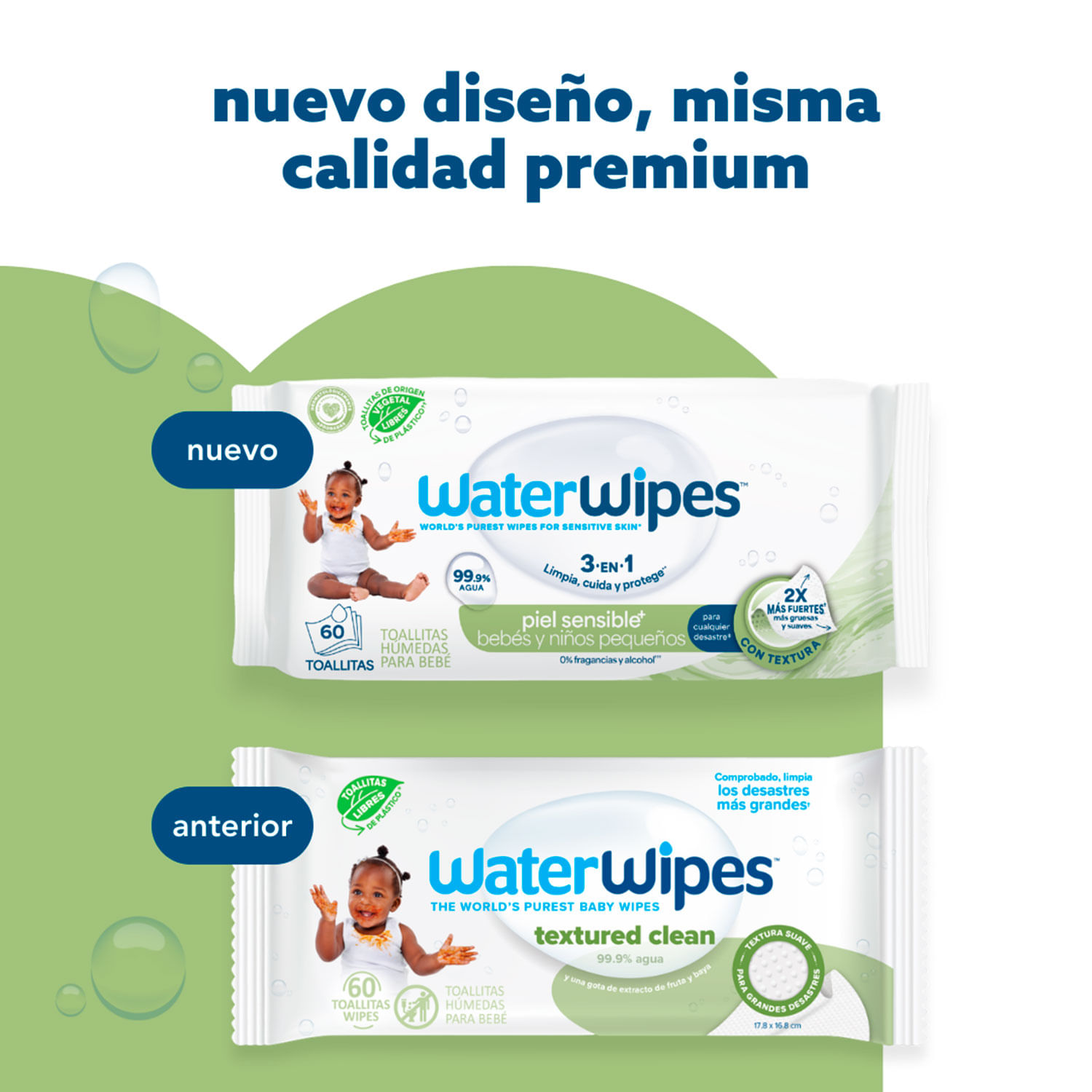 Toallas Húmedas WaterWipes Textured Clean 60 un. - Image 3