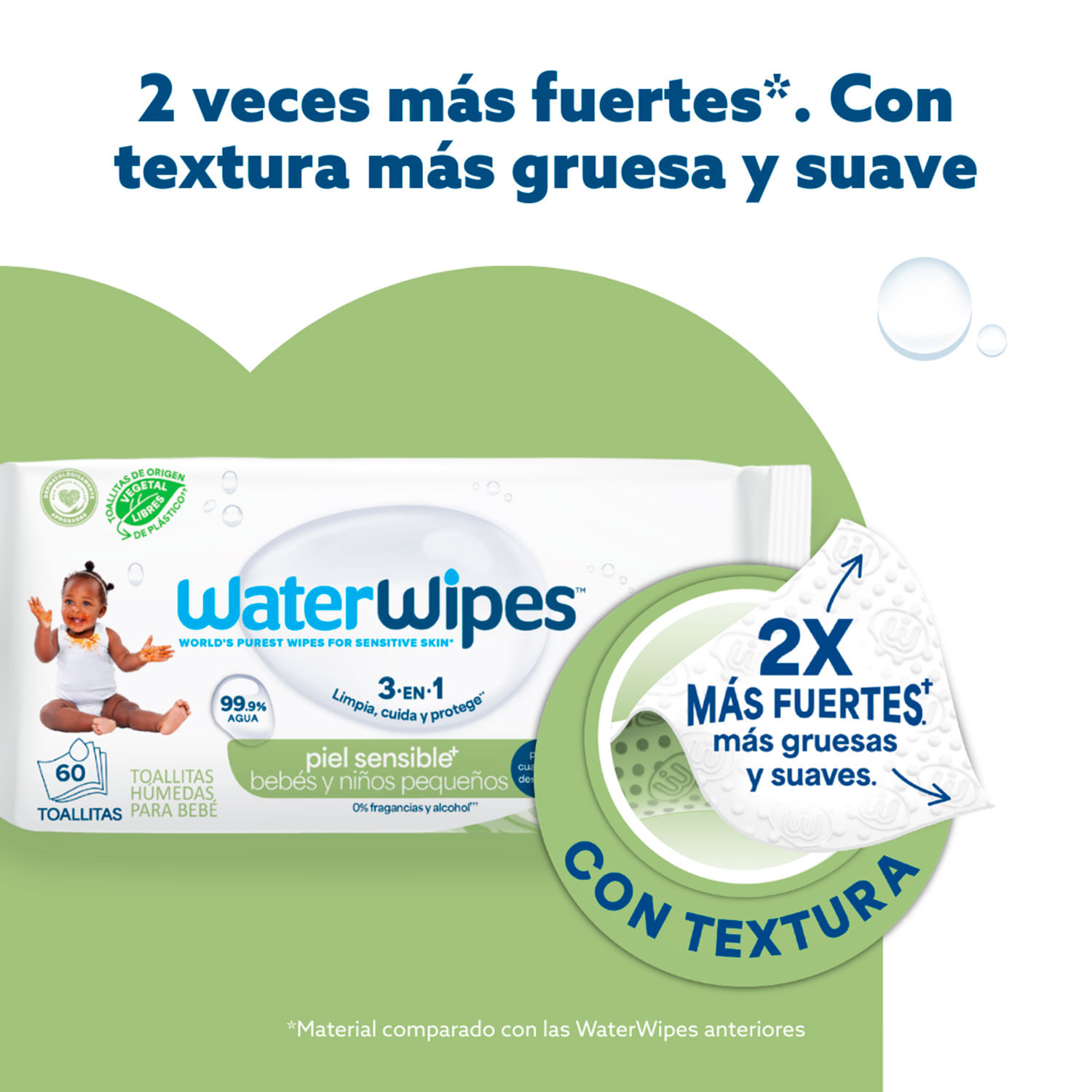 Toallas Húmedas WaterWipes Textured Clean 60 un. - Image 4
