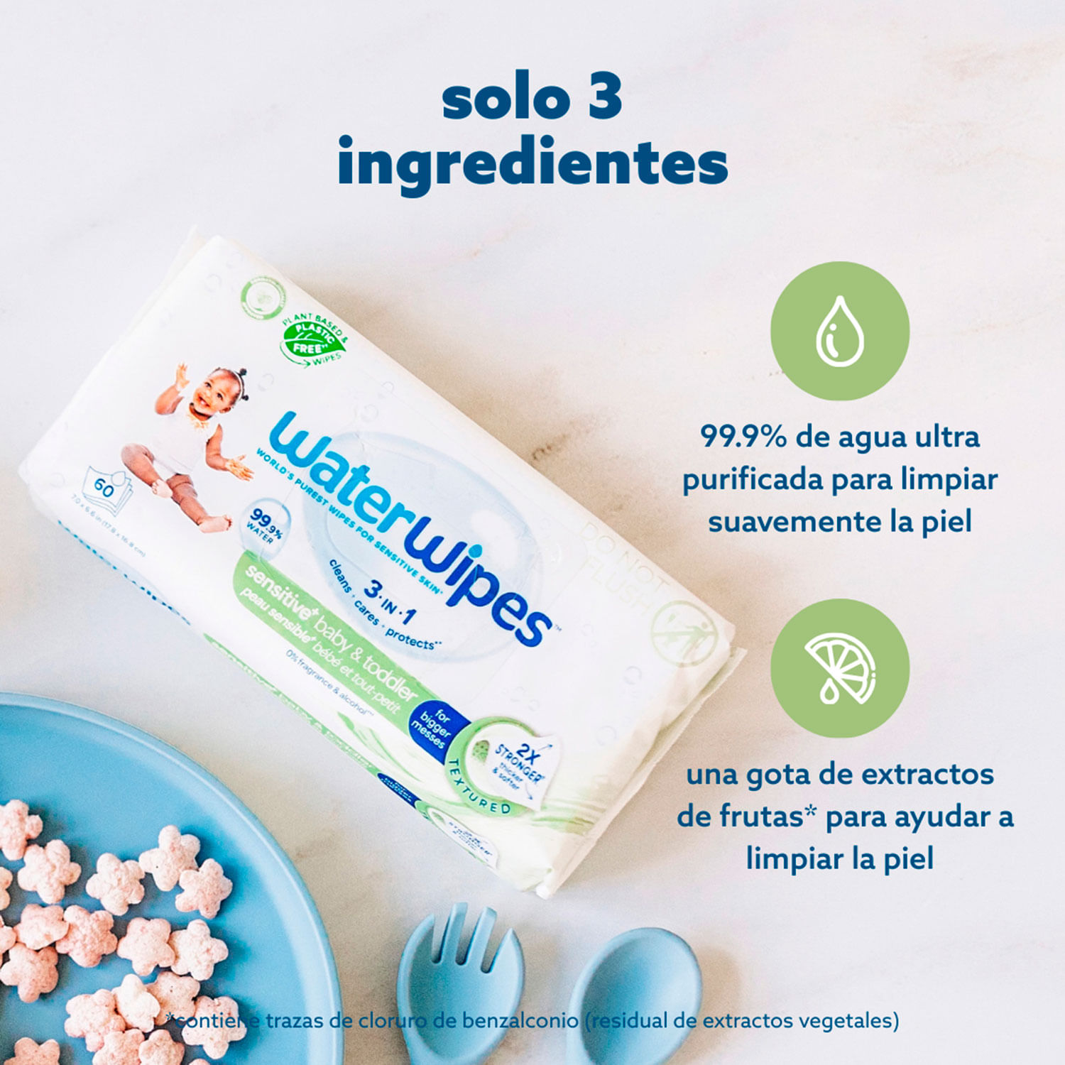 Toallas Húmedas WaterWipes Textured Clean 60 un. - Image 5