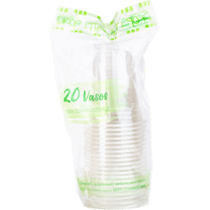 Vasos Transparentes Pla Bio Drop It! 280 cc 20 un.