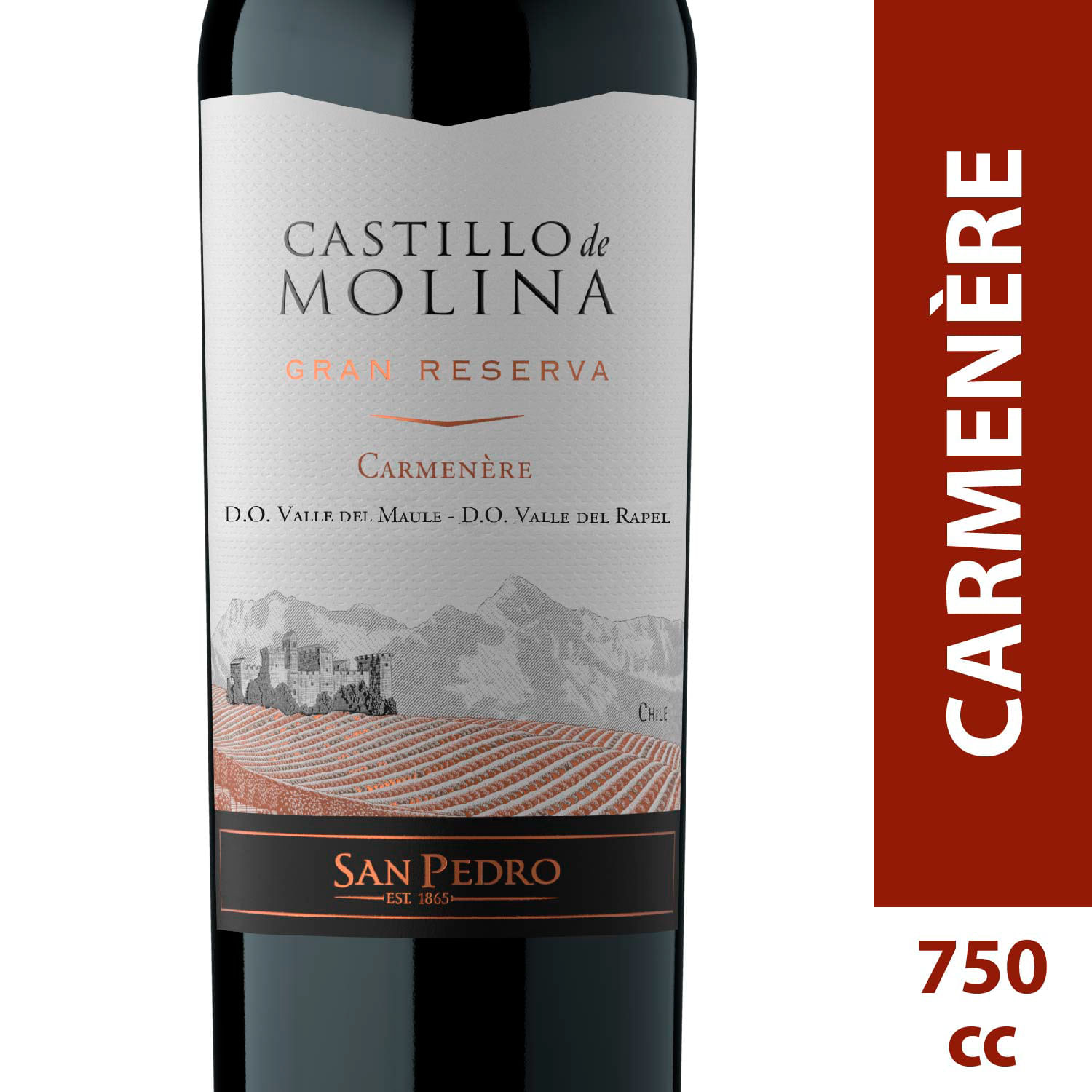 Vino Castillo de Molina Gran Reserva Carmenere 750 cc - Image 2